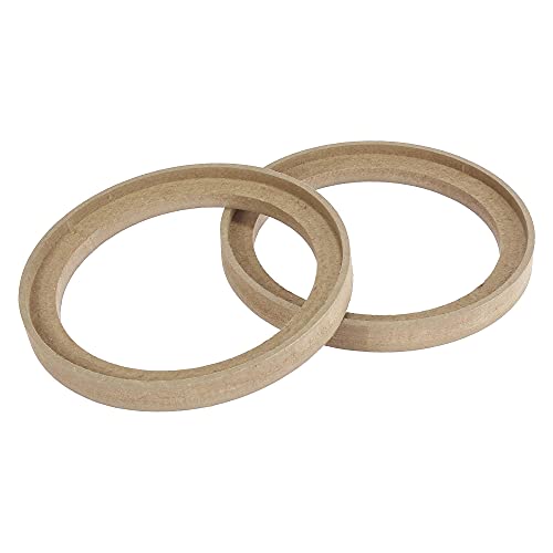 X AUTOHAUX 2Pcs Car Speaker Spacer Ring Universal for 6.5 Inch Speakers Adaptor Brackets Mounting Spacer Recess Bezel Plate Wood 146mm ID