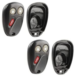 replacement for 2002-2009 buick chevrolet gmc isuzu oldsmobile saab 3-button remote key fob shell case 15008008 (set of 2)