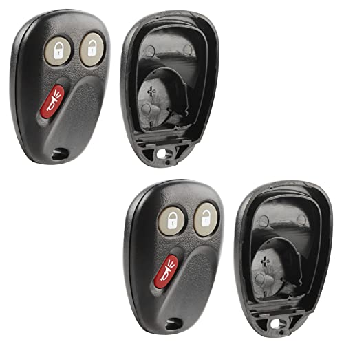 Replacement For 2002-2009 Buick Chevrolet GMC Isuzu Oldsmobile Saab 3-Button Remote Key Fob Shell Case 15008008 (Set of 2)