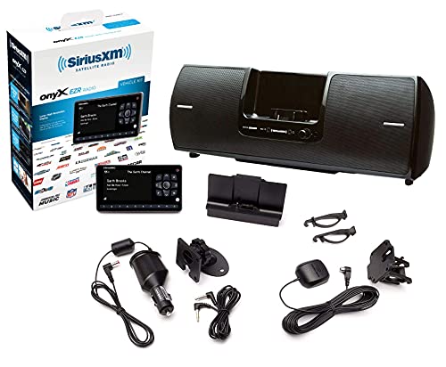 SiriusXM SXSD2 Portable Speaker Dock Audio System & SiriusXM SXEZR1V1 Onyx EZR Satellite Radio with Vehicle Kit with Get 3 Free Months Service with Subscription (Bundle)