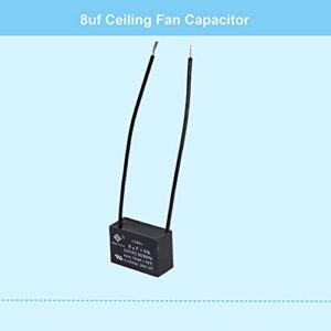 PODOY CBB61 8uf Ceiling Fan Capacitor 2 Wire for New Tech 250VAC 50/60Hz