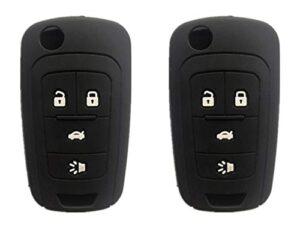 kawihen silicone key fob cover compatible with chevrolet chevy cruze equinox impala malibu sonic spark volt camaro 4 buttons key fob case cover oht01060512 kr55wk50073
