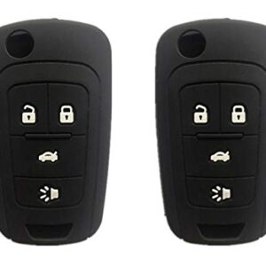 KAWIHEN Silicone Key Fob Cover Compatible with Chevrolet Chevy Cruze Equinox Impala Malibu Sonic Spark Volt Camaro 4 Buttons Key Fob Case Cover OHT01060512 KR55WK50073