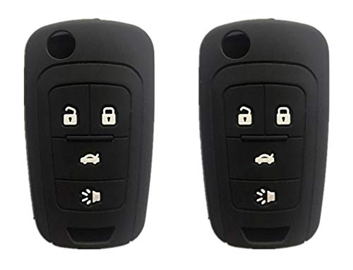 KAWIHEN Silicone Key Fob Cover Compatible with Chevrolet Chevy Cruze Equinox Impala Malibu Sonic Spark Volt Camaro 4 Buttons Key Fob Case Cover OHT01060512 KR55WK50073