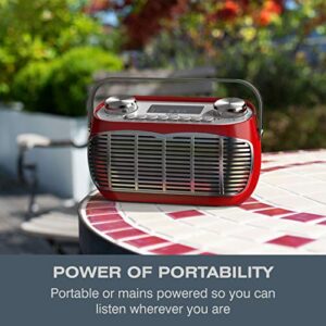 AM FM Portable Radio, Battery Operated or AC Powered Retro Portable Radios with Best Reception, Vintage Clock Radio with Dual Alarms, Plug in Wall Transistor Radio, Shortwave AM/FM Radios for Home