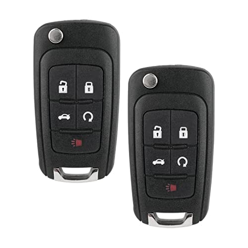 Car Key Fob Keyless Entry Remote Fits for Chevy Equinox Camaro 2010-2019 Cruze Malibu Impala Sonic GMC Terrain Buick Lacrosse Regal Verano Encore OHT01060512 (Pack of 2)