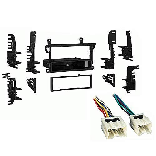 Compatible with Nissan Xterra 2000 2001 2002 2003 2004 Single DIN Stereo Harness Radio Install Dash Kit Package