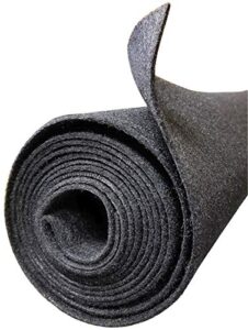 polymat 3 feet 4 feet 3’x4′ charcoal grey non woven felt fabric roll for subwoofer speaker box enclosure carpet and trunk, crafts, multipurpose liner, latex backed felt carpet