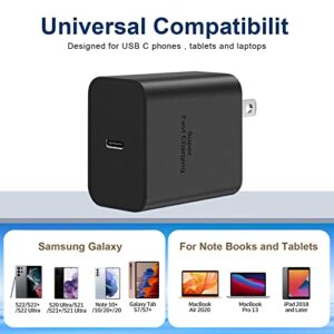 Samsung Galaxy S22 Ultra Charger，45W USB C Wall Charger Fast Charging for Samsung Galaxy S23/S23+/S23 Ultra/S22 Ultra/S22 Plus/S22/S21 Ultra/S21+/S20 Ultra/Note 20 with 6FT Type C Cable