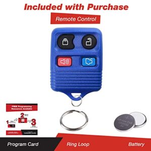 KeylessOption Blue Replacement 4 Button Keyless Entry Remote Control Key Fob Clicker