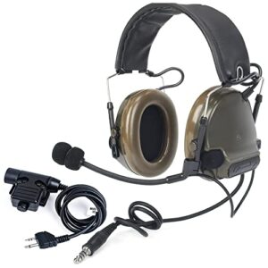 【Z-TAC Official Store】 ZTactical Comta III Headsets（Z051-FG）+ U94 zPTT Kenwoo Push-to-Talk（Z113KEN） Noise Reduction Headphones WalkieTalkie Dual zPTT for Military Radio