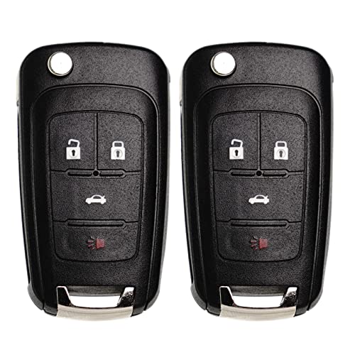 Flip Key Fob Remote Replacement Fits for Chevy Cruze Equinox Camaro 2010 2011 2012 2013 2014 2015 2016 Impala 14-2017 2018 2019 Malibu Sonic Buick Regal Verano Encore GMC Terrain Keyless Entry Remote