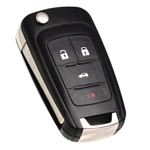 Flip Key Fob Remote Replacement Fits for Chevy Cruze Equinox Camaro 2010 2011 2012 2013 2014 2015 2016 Impala 14-2017 2018 2019 Malibu Sonic Buick Regal Verano Encore GMC Terrain Keyless Entry Remote