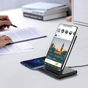 Wireless Charger, Dual Wireless Charger Magnetic 10W Wireless Charging Stand & Dock, Compatible with iPhone XR/XS MAX/XS/X/8/8 Plus/Airpod, Samsung Galaxy S10/S9/S8/S7/Note 9/8, Galaxy Watch