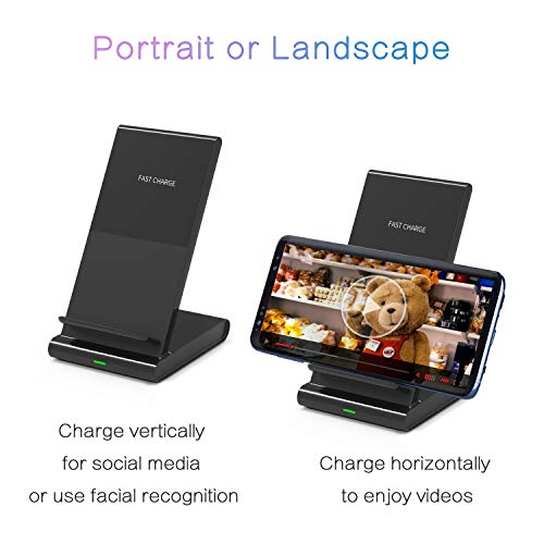 Wireless Charger, Dual Wireless Charger Magnetic 10W Wireless Charging Stand & Dock, Compatible with iPhone XR/XS MAX/XS/X/8/8 Plus/Airpod, Samsung Galaxy S10/S9/S8/S7/Note 9/8, Galaxy Watch