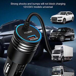 60W USB C Car Charger Android USB-C Fast Charging Cable for Samsung Galaxy S23 Ultra S23+ S22 Plus S21 S20 S10 A14 A13 A04S A03S A12 A02S, USBC Cigarette Lighter Adapter Typec Cargador Auto 30W C Cord