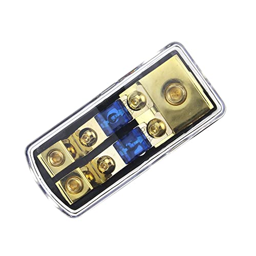 Apeixoto Fuse Distribution Block 0/4 Gauge In To 4/8 Gauge out 60A Fuse Distribution Block Mini ANL 2 Way Fuse Holder Distribution Block