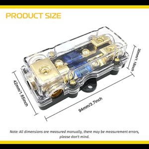 Apeixoto Fuse Distribution Block 0/4 Gauge In To 4/8 Gauge out 60A Fuse Distribution Block Mini ANL 2 Way Fuse Holder Distribution Block