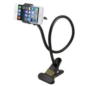 afunta cellphone stand holder, universal 360 degree rotation flexible long arms gooseneck lazy bracket compatible iphone ipad gps samsung blackberry devices -black