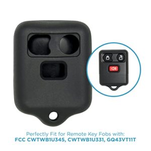 Keyless2Go Replacement for New Silicone Cover Protective Cases for Remote Key Fobs FCC CWTWB1U345 CWTWB1U331 GQ43VT11T - Black