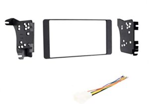 car stereo dash mount kit and wire harness combo to install a double din size aftermarket radio made for 2015 2016 2017 mitsubishi outlander sport – no factory premium system/no external factory amp