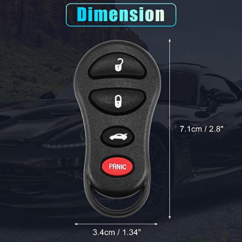 X AUTOHAUX GQ43VT17T 315MHz Replacement Keyless Entry Remote Car Key Fob for Jeep Liberty 02-04 for Dodge Stratus 01-06 for Dodge Intrepid 2001-2005 for Chrysler Concorde 2001-2004 4 Button