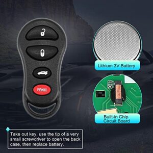 X AUTOHAUX GQ43VT17T 315MHz Replacement Keyless Entry Remote Car Key Fob for Jeep Liberty 02-04 for Dodge Stratus 01-06 for Dodge Intrepid 2001-2005 for Chrysler Concorde 2001-2004 4 Button