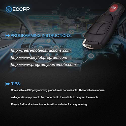 ECCPP IYZ 3312 Uncut Keyless Entry Remote Control Car Key Fob SHELL CASE Replacement for Mercedes-Benz C280 C350 CLK350 E350 S350 CLK500 G500 S600 SL500 IYZ 3312 (Pack of 1)