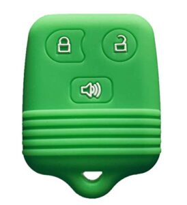 rpkey silicone keyless entry remote control key fob cover case protector replacement fit for ford lincoln mercury mazda cwtwb1u331 gq43vt11t cwtwb1u345 8l3z15k601b 8l-3z-15k-601b(green)