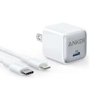 Anker USB C Charger 20W with 3ft USB-C to Lightning Cable, 511 Charger (Nano Pro), PD Durable Compact Fast Charger, for iPhone 14/14 Plus/14 Pro/14 Pro Max/13, Galaxy, iPad/iPad Mini