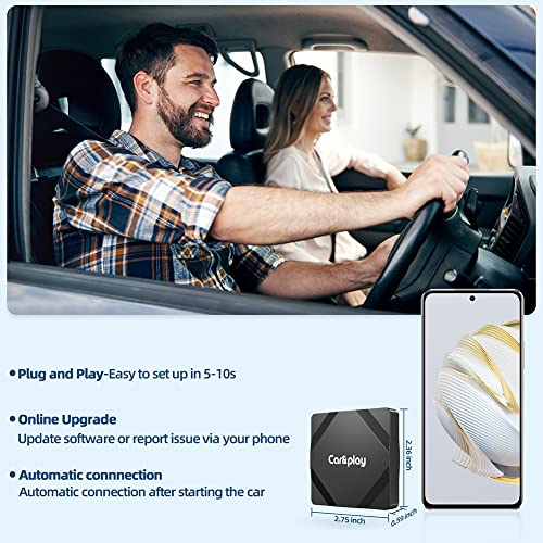 Geohyecc 2023 Newest Wireless Android Auto Adapter for OEM Factory Wired Android Auto to Wireless,Android Auto Dongle for Android Phones,5G Chip&5.8 GHZ WiFi,Plug&Play,Online Update