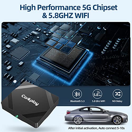 Geohyecc 2023 Newest Wireless Android Auto Adapter for OEM Factory Wired Android Auto to Wireless,Android Auto Dongle for Android Phones,5G Chip&5.8 GHZ WiFi,Plug&Play,Online Update