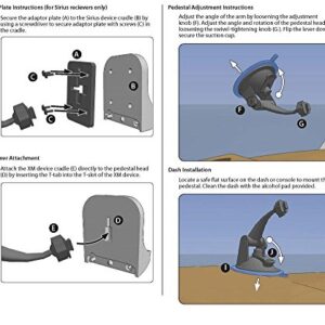 ChargerCity Windshield Suction Mount for Sirius XM Onyx EZR EZ Plus Lynx Satellite Radio w/ Single T (XM) Delphi Skiff and AMPS Pattern (SiriusXM) Compatible
