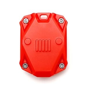 iJDMTOY Large/Big Red Plastic Key Remote Fob Enclosure Shell w/Black Keypads, Compatible with Jeep 2007-2017 Wrangler JK