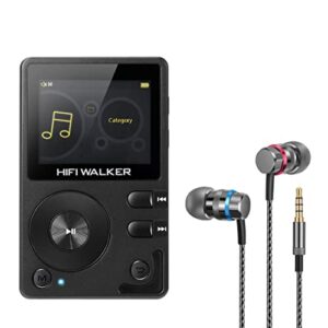 hifiwalker hires audio bluetooth mp3 player with high resolution wired earbuds a2, 3.5mm jack