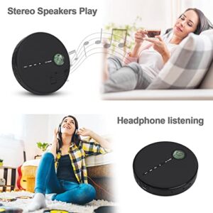 WOKALON CD Player Portable, Rechargeable Portable CD Player with Bluetooth, Anti-Skip Walkman CD Player with Dual Stereo Speakers, Headphones and AUX Cable, Discman CD Player for Car, 2000mAh Battery