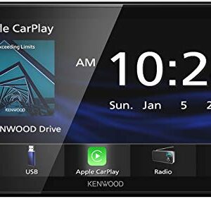 Kenwood DMX47S 6.8" Capacitive Touch Screen Digital Multimedia Receiver with Apple CarPlay & Android Auto (Does not Play CDs)