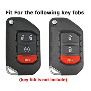 Blue Soft TPU Flip Key Fob Case Holder Jacket Cover Protector for Jeep 2020 2021 Gladiator JT Sahara JLU 2018 2019 Jeep Wrangler JL JLU Rubicon key remote control