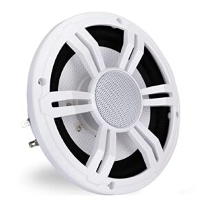 pyleusa 6.5” slim marine subwoofer -150w 4 ohm waterproof car component speaker system,low profile pp cone w/rubber edge, 20 oz magnet 1″ voice coil, for custom audio boat truck mobile vehicle (white)