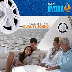 PyleUsa 6.5” Slim Marine Subwoofer -150W 4 Ohm Waterproof Car Component Speaker System,Low Profile PP Cone w/Rubber Edge, 20 Oz Magnet 1" Voice Coil, for Custom Audio Boat Truck Mobile Vehicle (White)