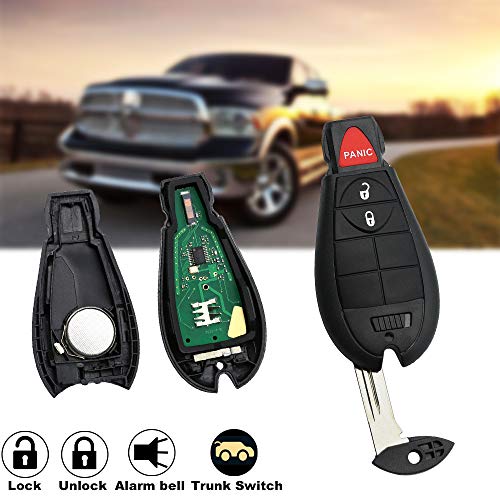 Paddsun Key Fob Keyless Entry Remote 56046953 Replacement for 2013-2018 Ram 1500 2500 3500,2014-2018 Cherokee