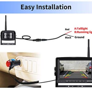 ZEROXCLUB HD Digital Wireless Backup Camera for RV/Truck/Trailer/Van/Bus, 7 Inch HD 1080p LCD Monitor and IP69 Waterproof Rear Camera System,HDCVI Signal,Night Vision,Record(SW01-black)