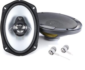 kenwood kfc-6966s 800w max 6″ x 9″ 3-way 4 ohms impedance car stereo coaxial speakers pair