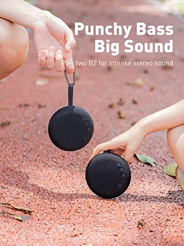 Fosi Audio B2 Bluetooth Shower Speaker, IPX7 Waterproof Bluetooth Speaker with 24H Playtime, Supports TWS Stereo Sound Mode, Portable Speakers Bluetooth Wireless for Outdoor, Hiking, Camping, Boating