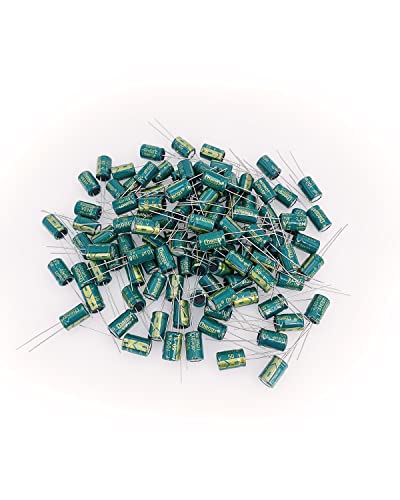 Cermant 100pcs 50V 100UF Capacitor 6X12mm(0.24x0.47in) High Frequency Aluminum Electrolytic Capacitors for TV, LCD Monitor, Radio, Stereo, Game