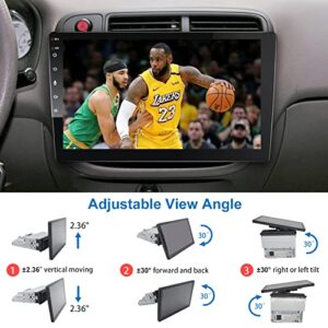 Single Din Touchscreen Car Stereo - 10 Inch QLED Android Car Radio, Detachable Head Unit Audio Receiver with Wireless Carplay, Android Auto, Backup Camera, FM/AM Car Radio, Subwoofer 5.1 Channel