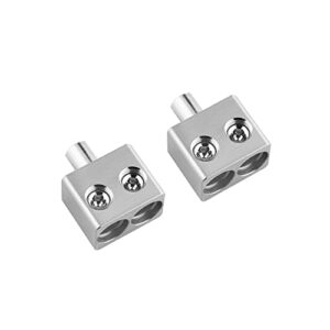 DS18 DPIV1/0 Pair of Copper Dual 1/0 Gauge to 1/0 Gauge Amp Input Reducers with Offset Stub - Adapter to Add Two 0 Gauge Terminals to Single Zero Gauge Terminal Input Amplifier