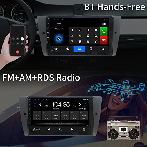 Bruynic 2023 New Version Car Stereo Support Apple CarPlay & Android Auto with GPS,WIFI,Bluetooth,Split Screen Android 12.0 Double Din Car Radio, Compatible with BMW 3 Series 2005-2012(E90/E91/E92/E93)