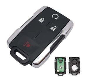 4 buttons keyless remote smart car key fob fit for gmc sierra chevrolet silverado 1500 2500 3500 2014 2015 2016 2017 2018 2019 2020 gmc canyon chevy colorado 2015-2021 m3n32337100 (silver)