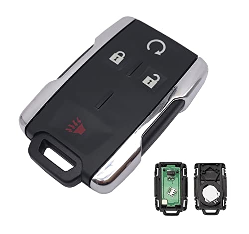 4 Buttons Keyless Remote Smart Car Key Fob Fit for GMC Sierra Chevrolet Silverado 1500 2500 3500 2014 2015 2016 2017 2018 2019 2020 GMC Canyon Chevy Colorado 2015-2021 M3N32337100 (Silver)